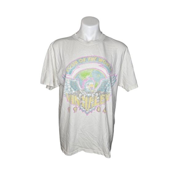 VAN HALEN Tour Of The World Graphic Tee White/Pastel Size Small - Picture 1 of 8